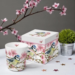 Bögre porcelán 4dl dobozban, Oiseau Printemps