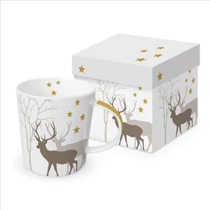Bögre Porcelán 4dl Winter Deers white dobozban