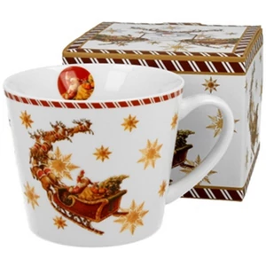 Bögre porcelán 610ml dobozban, Santa on Sleigh