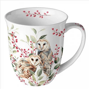 Bögre porcelán Ambiante Barn owl couple white 4dl porcelánbögre