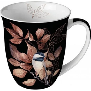 Bögre porcelán Ambiante Lovely chickadee black 4dl porcelánbögre