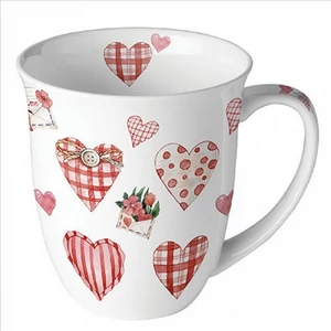 Bögre porcelán Ambiante Lovely Hearts 4dl porcelánbögre