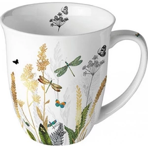 Bögre porcelán Ambiante Ornamental Flowers White 4dl porcelánbögre