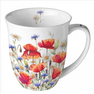 Bögre porcelán Ambiante Poppies and Cornflowers 4dl porcelánbögre