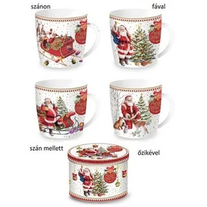 Bögre Porcelán karácsonyi 3,5dl fémdobozban Christmas Memories dobozban