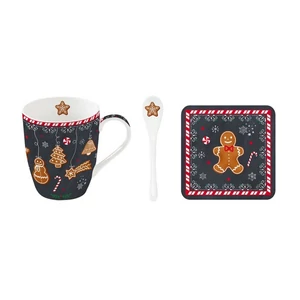Bögre porcelán karácsony 3,5dl Gingerbread kanállal,poháralátétte dobozban