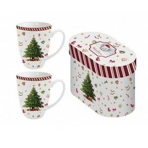 Bögre Porcelán karácsonyi 3,8dl Christmas Tree 2 2db-os dobozban