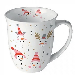 Bögre porcelán Ambiante Funny snowmen 4dl porcelánbögre