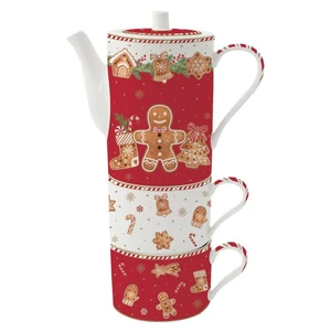 Bögre Porcelán karácsonyi 2,4dl Fancy Gingerbread 2db-os dobozban