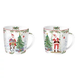 Bögre Porcelán karácsonyi 3,5dl Joyful Santa 2db-os dobozban