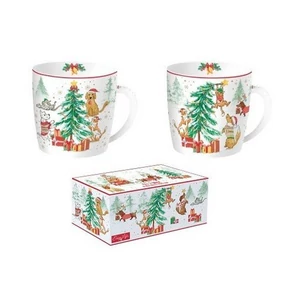 Bögre porcelán karácsony 3,5dl Christmas Gang 2db-os dobozban