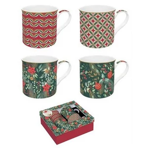Bögre Porcelán karácsonyi 3dl Atmosphere, Christmas Joy 4db-os dobozban