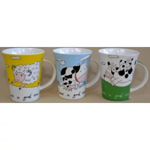 Bögre porcelán íves 300ml Bohókás állatok -Have a Good time- 3féle 250215