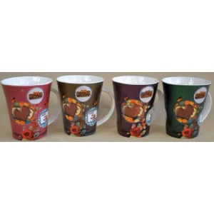 Bögre porcelán íves édes meglepetés, 4féle mintával 250404
