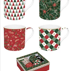 Bögre szett porcelán 3dl Atmosphere, Fancy Christmas 4db-os dobozban