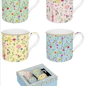 Bögre szett porcelán 3dl Atmosphere, Meadow Flowers 4db-os dobozban