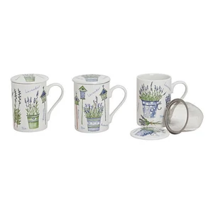 Bögre szűrővel levendulás 20 Exkluzív porcelénból 12cm 2,5dl