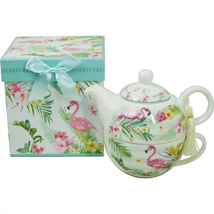 Bögre teáskannával Porcelán szett díszdobozban teáskanna +csésze 