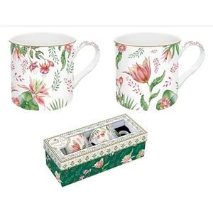 Bögreszett Porcelán 3dl Botanic chic 2db-os dobozban