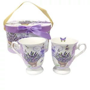 Bögreszett porcelán 2db/szett levendula díszdobozban