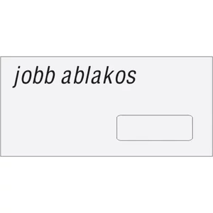 Boríték LC6/5 jobb ablakos 35x90mm,enyvezett bélésnyomott, fehér 114x229mm J28A20