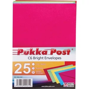 Boríték C6 szilikonos Pukka PadBright, vegyes színek