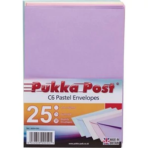 Boríték C6 szilikonos Pukka PadPastel, vegyes színek