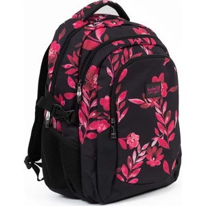 Budmil ovális hátizsák 25' Fekete-Pink Mintás,33x46x21cm 10110149/S89