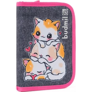 Budmil tolltartó klapnis 25' Szürke-Rózsaszín Mintás,14x21,5x4cm 10120086/S7