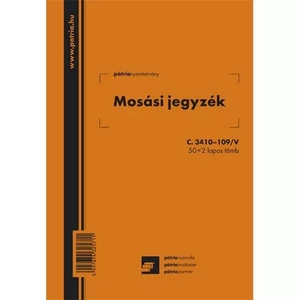 C.3410-109/V MOSÁSI JEGYZÉK