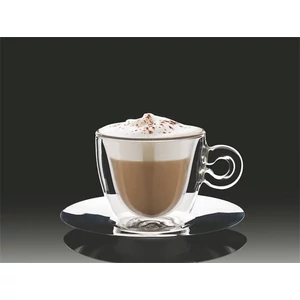 Cappucinos csésze duplafalú rozsdamentes aljjal, "Thermo" 16,5 cl 2db/csom