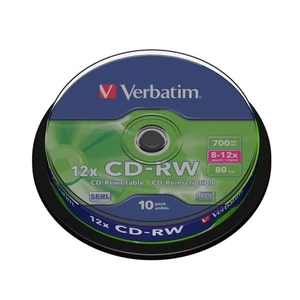 CD-RW Verbatim 8-12x 10db/henger CDVU7010B9