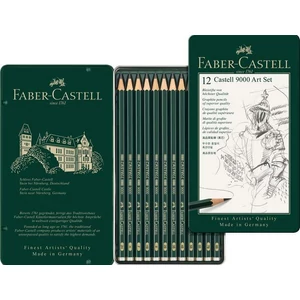 Faber-Castell grafitceruza 9000 Art Szetz 12db 8B-2H AG-Castell fémdobozban 119065