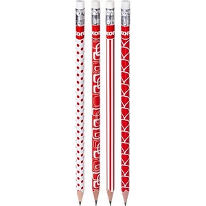 Ceruza radírral Kores HB HB háromszögletű piros-fehér 
