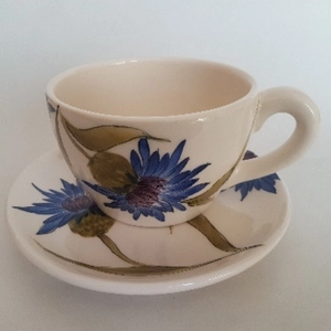 Csésze teás kerámia virágos 3 dl kézzel festett
