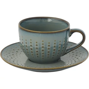 Csésze+alj teás Porcelán 2,5dl Drops Celadon dobozban