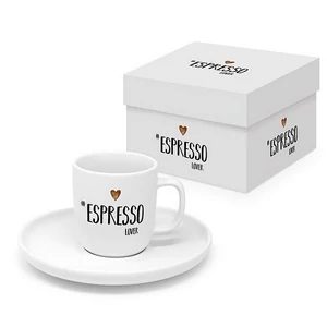 Csésze+alj kávés Porcelán 100ml Espresso Lover 1db-os szett dobozban