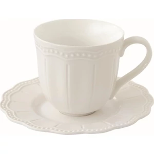 Csésze+alj kávés Porcelán 110ml Elite white dobozban