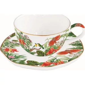 Csésze+alj kávés Porcelán 120ml Exotica dobozban