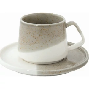 Csésze+alj kávés Porcelán 130ml Double beige dobozban