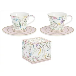 Csésze+alj kávés Porcelán 80ml Birds Melody 2db-os dobozban