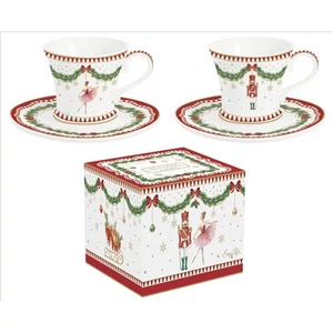 Csésze+alj kávés Porcelán 80ml Magie de Noel 2db-os dobozban