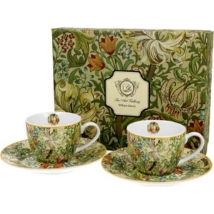 Csésze+alj Porcelán 100ml William Morris:Godl en Lilly 2db-os dobozban
