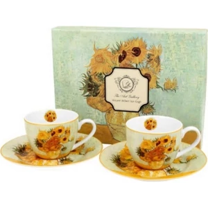 Csésze+alj Porcelán 110ml Van Gogh: Napraforgók 2db-os dobozban