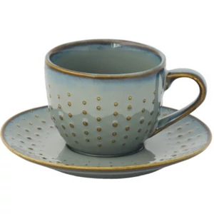 Csésze+alj kávés Porcelán 110ml Drops Celadon