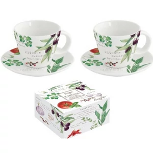 Csésze+alj kávés Porcelán 120ml Home