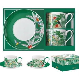 Csésze+alj Porcelán 2,4dl Coffee Mania, Exotic Heaven 2db-os dobozban