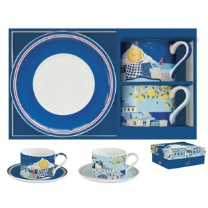 Csésze+alj Porcelán 2,4dl Coffee Mania,Sea Dreams 2db-os dobozban