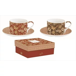 Csésze+alj Porcelán 2,4dl Coffee Mania, Fleurs Des Reves 2db-os dobozban