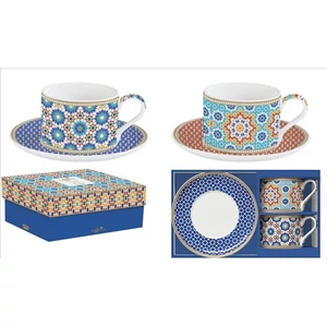 Csésze+alj Porcelán 2,4dl Coffee Mania, Marrakech 2db-os dobozban